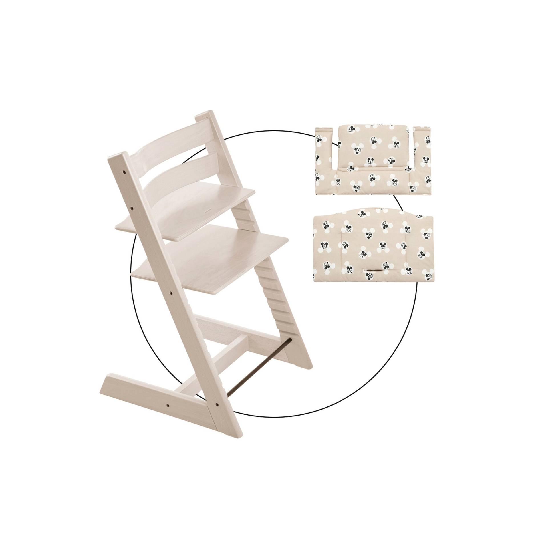 Stokke® Tripp Trapp® Bundle Treppenhochstuhl inkl. Sitzkissen Classic Mickey Signature von Stokke