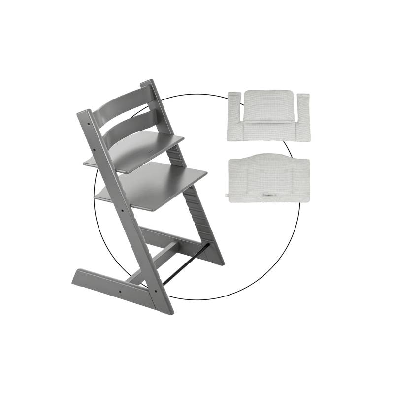 Stokke® Tripp Trapp® Bundle Treppenhochstuhl inkl. Sitzkissen Classic Nordic Grey von Stokke