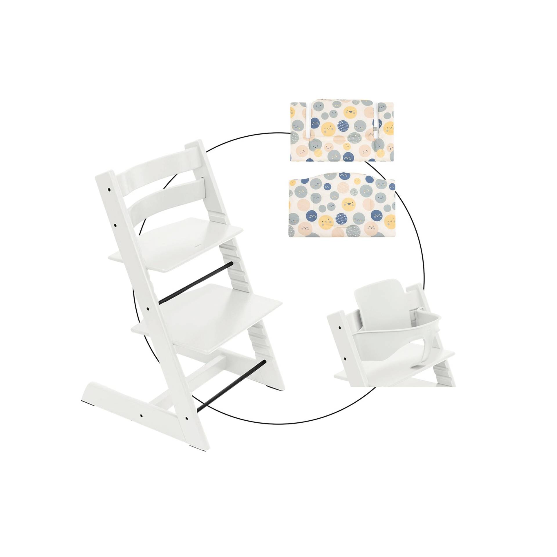 Stokke® Tripp Trapp® Bundle Treppenhochstuhl inkl. Sitzkissen Classic Soul System und Babyset von Stokke