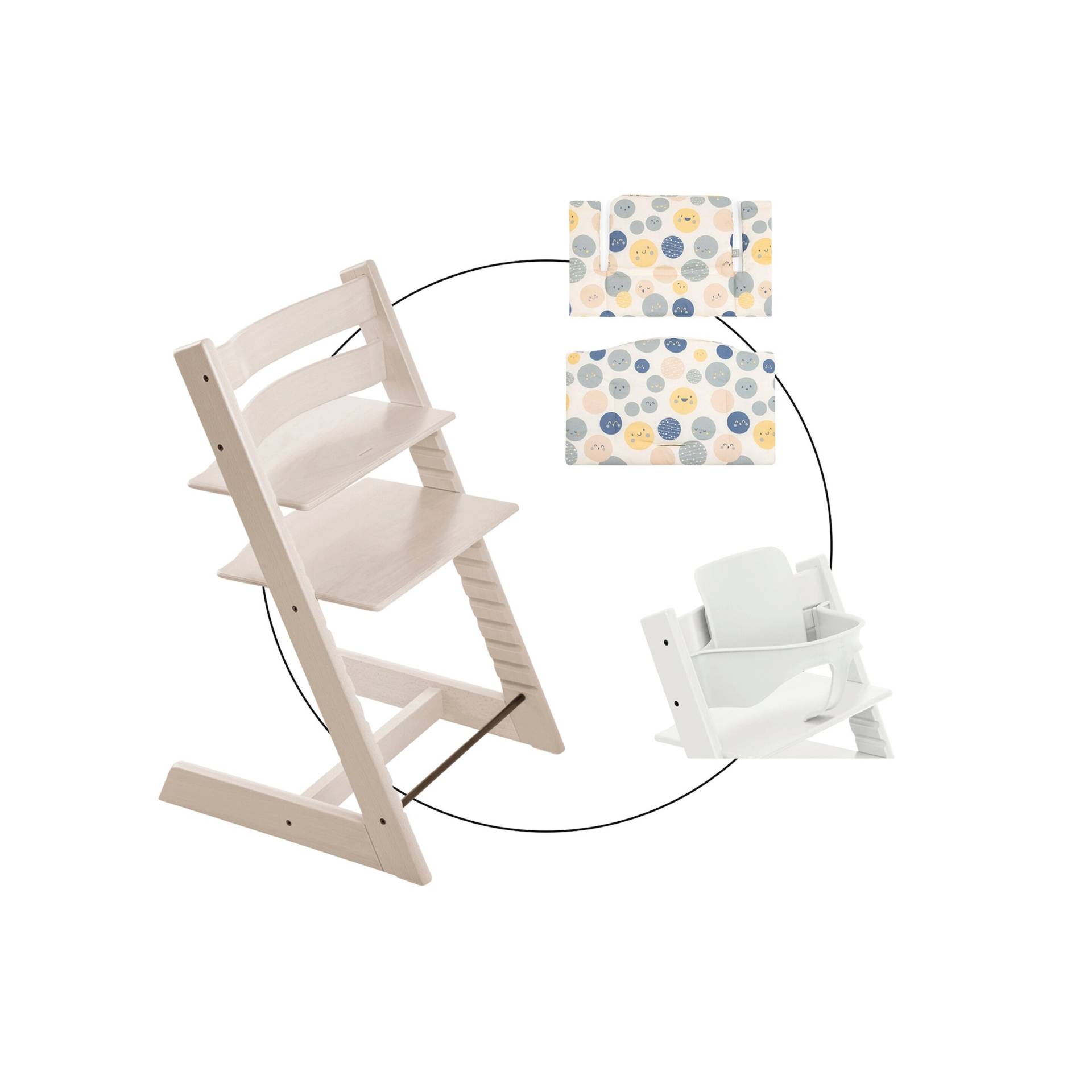 Stokke® Tripp Trapp® Bundle Treppenhochstuhl inkl. Sitzkissen Classic Soul System und Babyset von Stokke