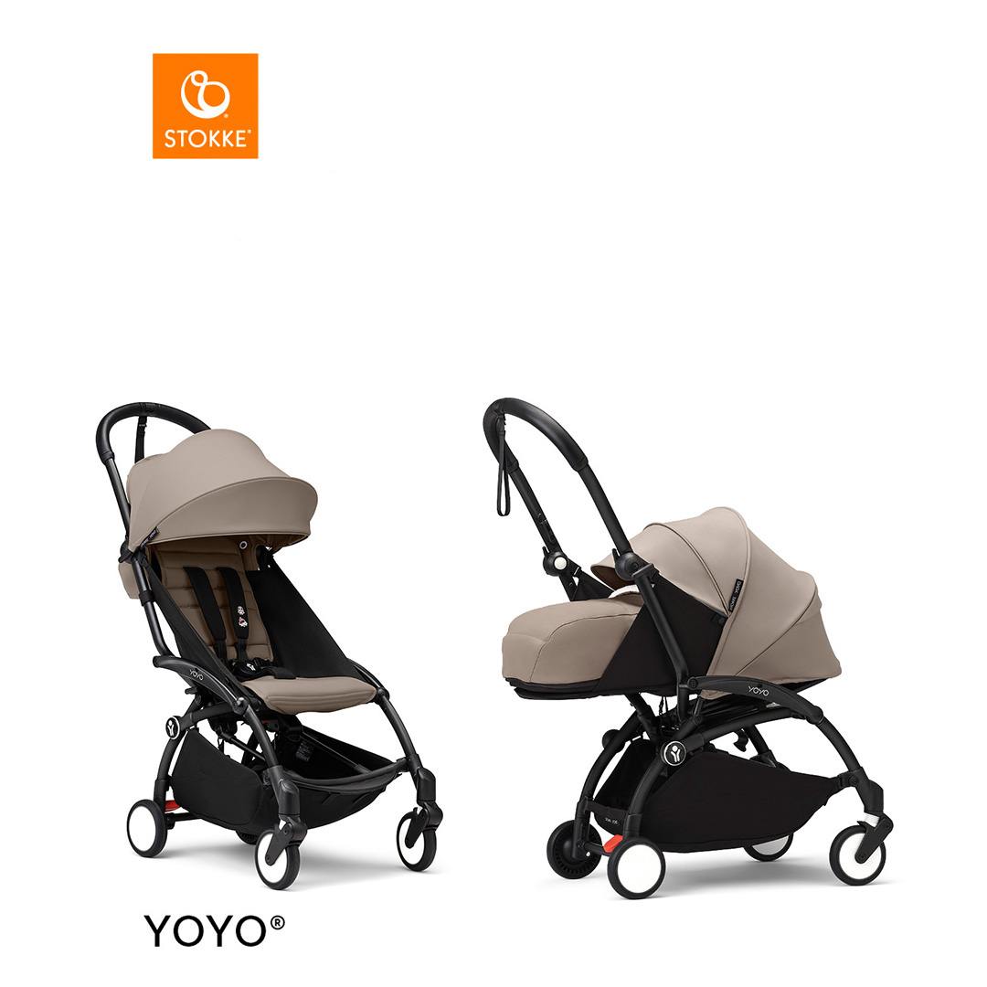 Stokke® YOYO3 Complete Stroller With 0+ Newborn Pack - Black Frame von Stokke