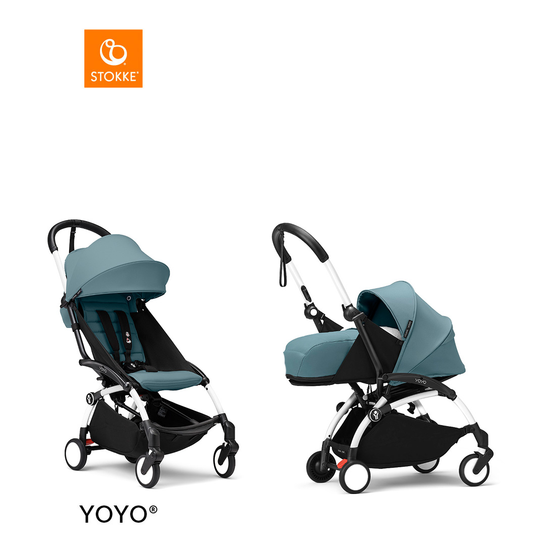 Stokke® YOYO3 Complete Stroller With 0+ Newborn Pack - White Frame von Stokke