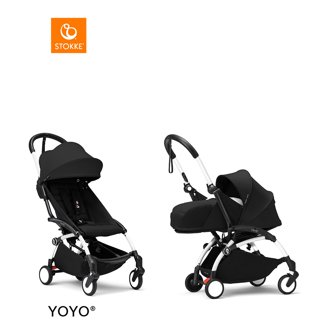 Stokke® YOYO3 Complete Stroller With 0+ Newborn Pack - White Frame von Stokke