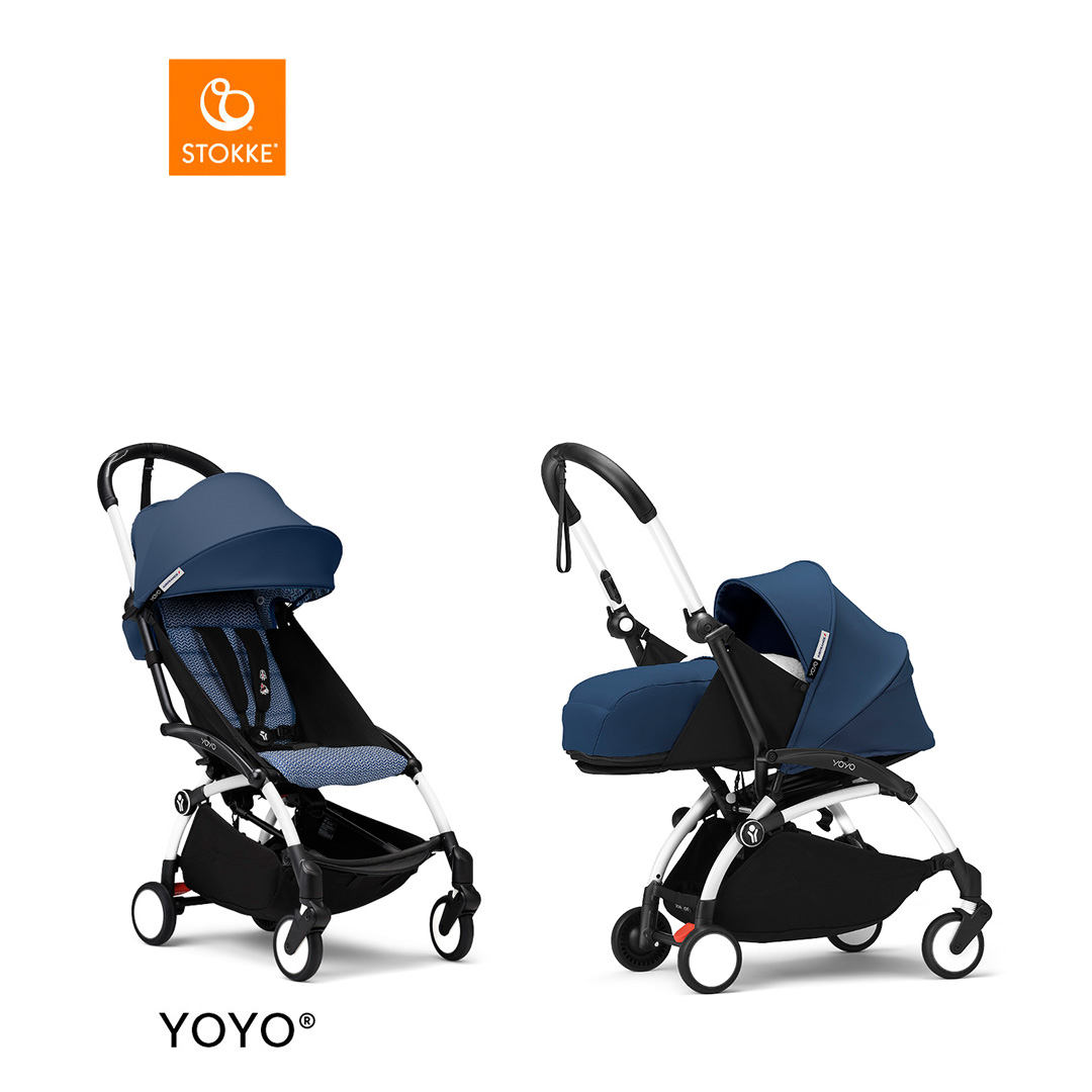 Stokke® YOYO3 Complete Stroller With 0+ Newborn Pack - White Frame von Stokke