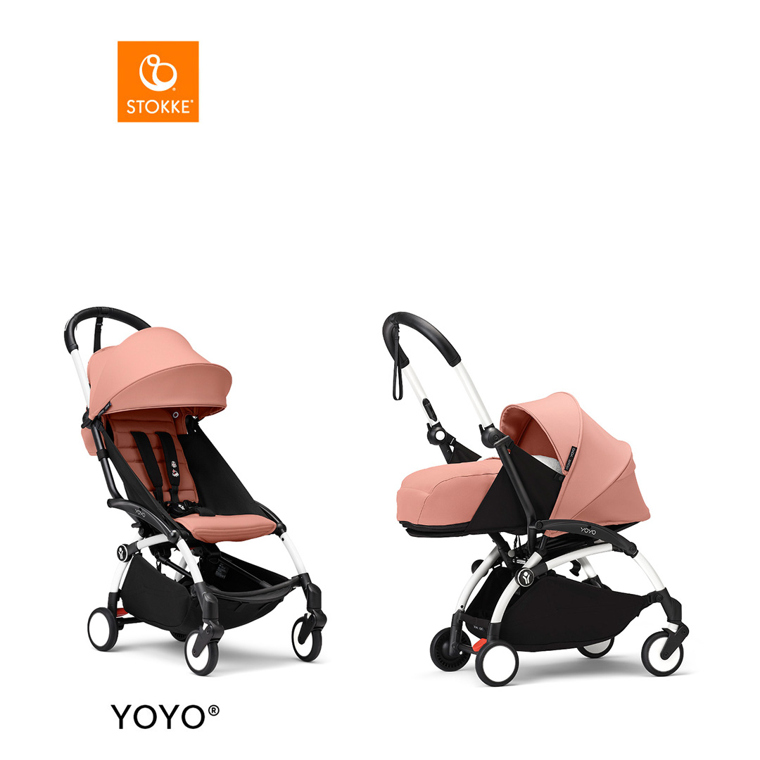 Stokke® YOYO3 Complete Stroller With 0+ Newborn Pack - White Frame von Stokke