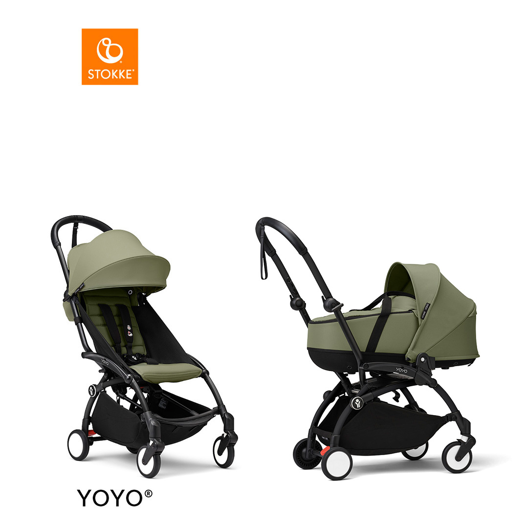 Stokke® YOYO3 Complete Stroller With Bassinet - Black Frame von Stokke