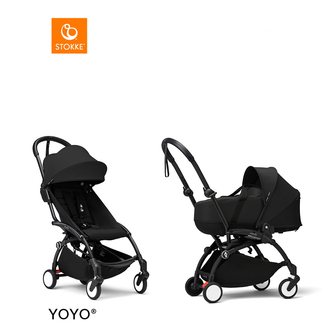 Stokke® YOYO3 Complete Stroller With Bassinet - Black Frame von Stokke