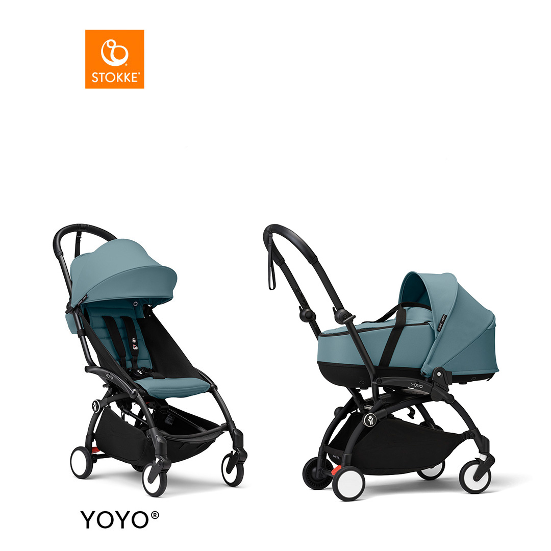 Stokke® YOYO3 Complete Stroller With Bassinet - Black Frame von Stokke