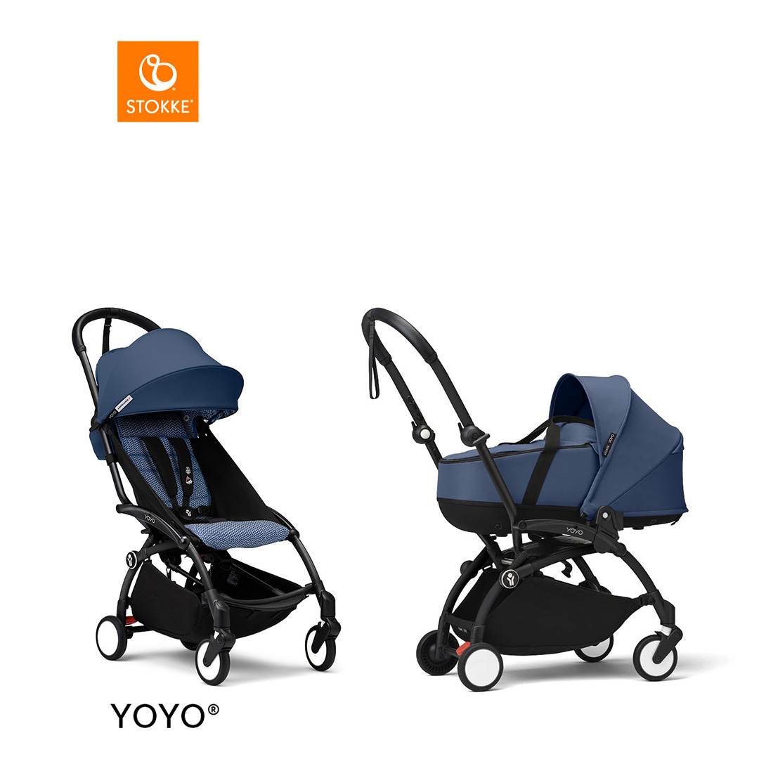 Stokke® YOYO3 Complete Stroller With Bassinet - Black Frame von Stokke