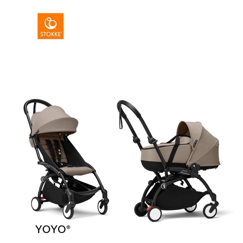 Stokke® YOYO3 Complete Stroller With Bassinet - Black Frame von Stokke