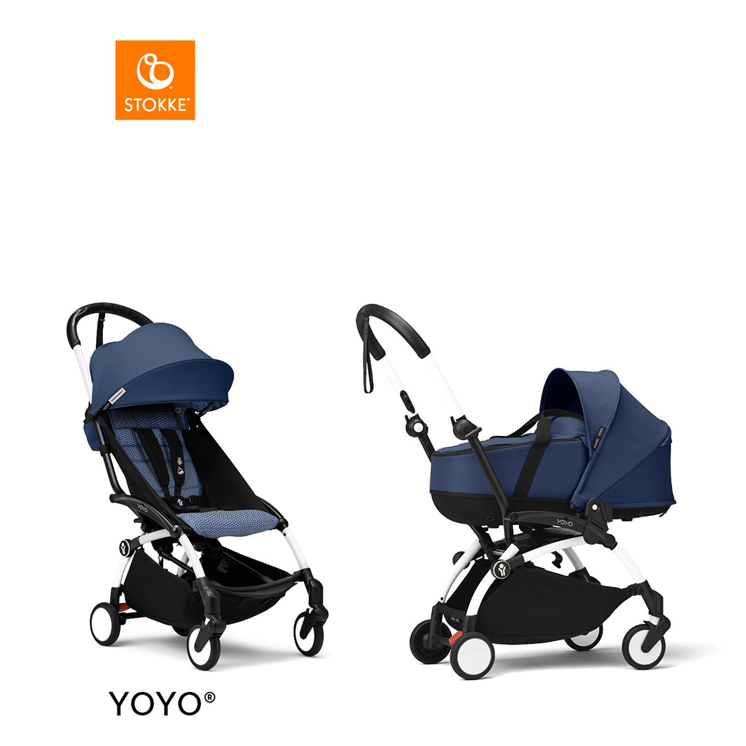 Stokke® YOYO3 Complete Stroller With Bassinet - White Frame von Stokke