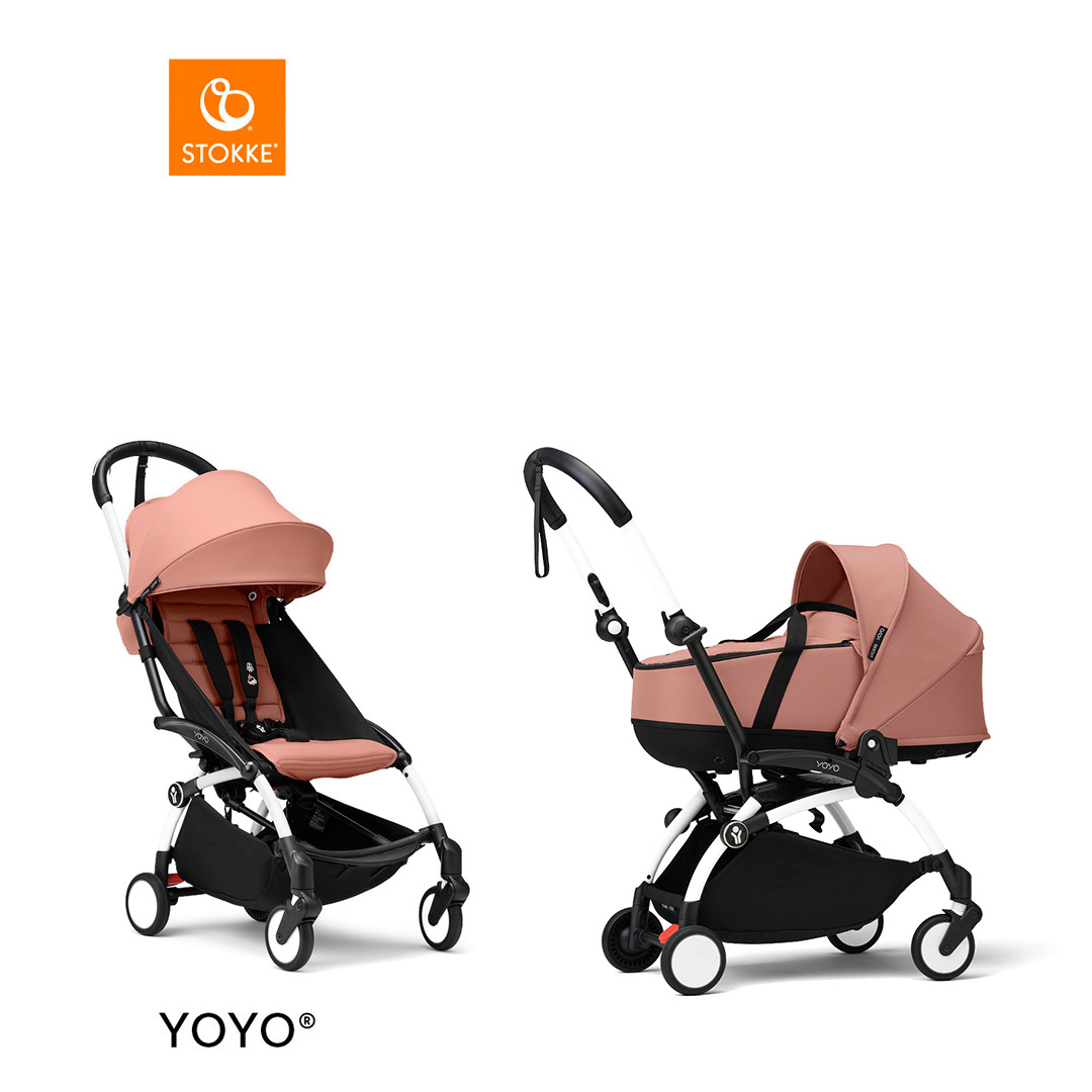 Stokke® YOYO3 Complete Stroller With Bassinet - White Frame von Stokke