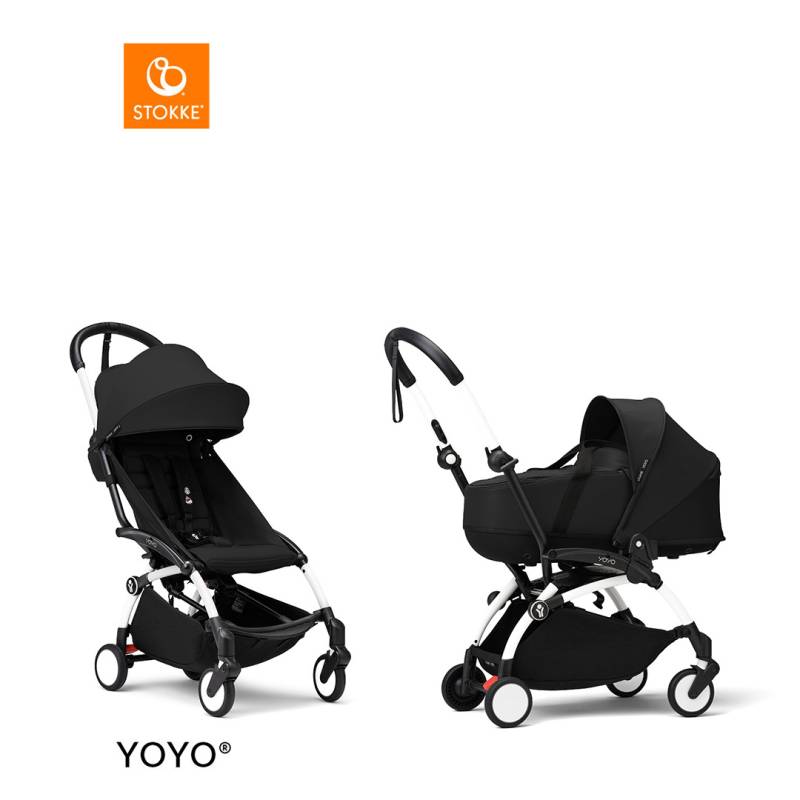 Stokke® YOYO3 Complete Stroller With Bassinet - White Frame von Stokke