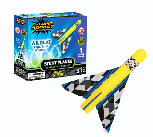 Stomp Rocket Original Stunt Planes Ersatz Flugzeug – 1 Wildcat Flugzeug – Spielspass für das ganze Jahr von Stomp Rocket