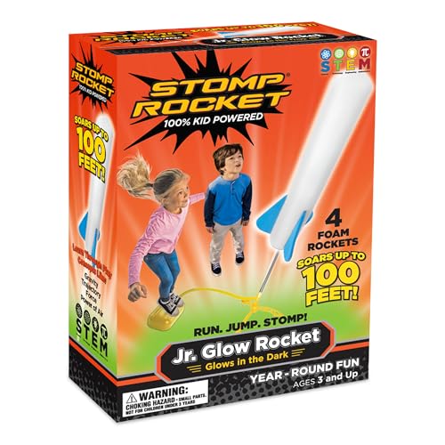 Stomp Rocket Original Jr. Glow Raketenwerfer, 4 Raketen und Spielzeug Startrampe von Stomp Rocket