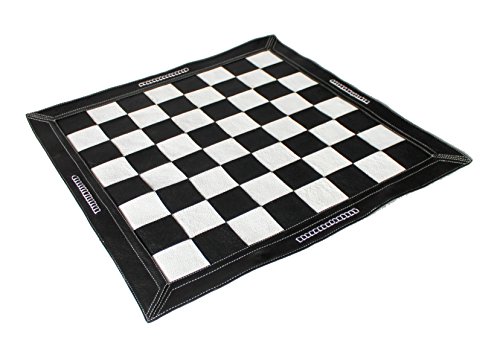 Stonkraft 19 "x 19" Echtes Leder Schach - Schwarze Farbe | Roll-up Schach | Turnier Schach von StonKraft