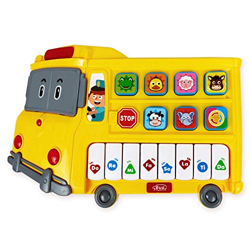 S&C Baby Musical School Bus Toy | Educational Learning Musical Piano Toy for Toddlers w/Lights and Sounds | Preschool Electronic Learning School BusToy von Stone and Clark