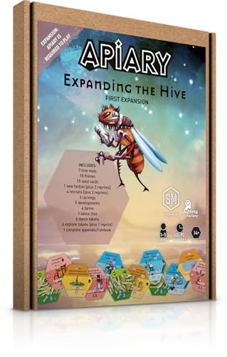 Stonemaier Games: Apiary: Expanding The Hive Expansion | Neue einzigartige Rahmen, zusätzliche Fliesen und mehr! | Add to Apiary – Ein Strategie-Brettspiel über Bienen im Weltraum, 1–5 Spieler, 90 von Stonemaier Games