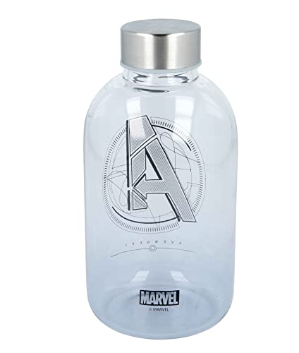 Stor 103283 Avengers Glasflasche 620 Ml, Kunststoff, Schwarz, Mediano von Stor