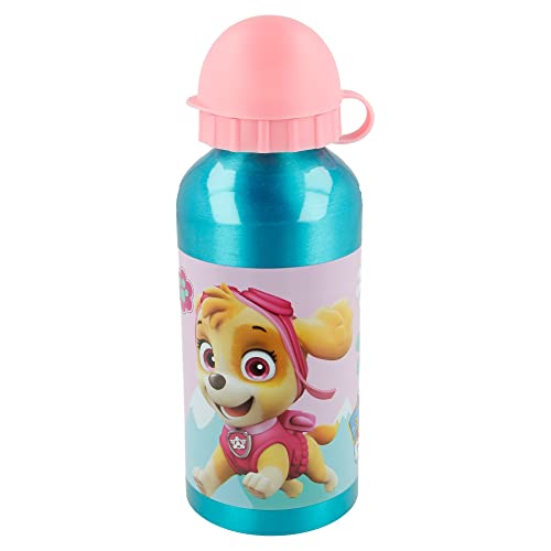 Trinkflasche aus Aluminium für Kinder, Trinkflasche für Kinder, wiederverwendbare Wasserflasche, 400 ml, Paw Patrol – Skye und Everest von Stor