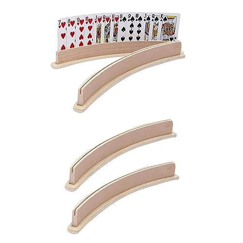 Kartenhalter Spielkarten | 2/4 Stück Spielkartenhalter Holz | Freihändiger Poker Karte Halter Ständer | Robuster Pokerzubehör Kartenhalter für Kinder, Senioren, Erwachsen von Storaffy