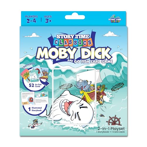 Moby Dick + Go Fish Kartenspiel 2-in-1 Spielset für Kinder ab 3 Jahren, Lernspiele für Kinder, Bücher für Kleinkinder von Story Time Chess