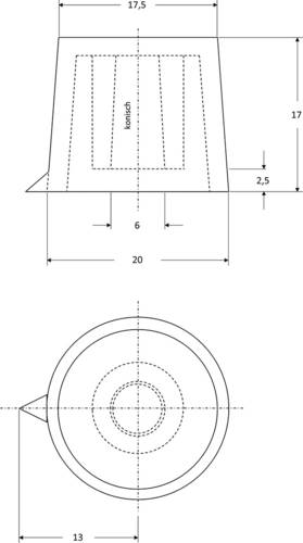 Strapubox 44002-BU 20/6 Drehknopf mit Zeiger Blau (Ø x H) 20mm x 17mm von Strapubox