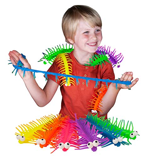 Stretchipede von Deluxebase. Mega Dehnbarer Hundertfüßer Käfer Stress Spielzeug. Tolle bunte matschige zappelnde Spielzeuge für Angst und Anti-Stress für Kinder von Stretchi