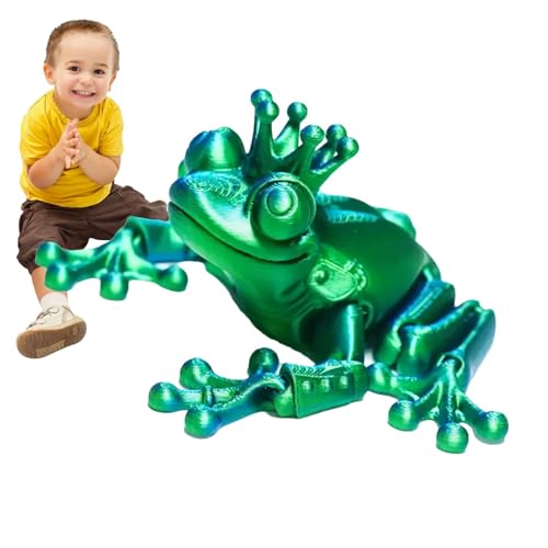 Streysisl 3D-gedrucktes Spielzeug,3D-Gedruckter Frosch - Zappelfrosch | Schreibtischspielzeug für Kinder, Froschspielzeug mit beweglichen Gelenken, Zappelspielzeug für Erwachsene, drehbares 3D-Design von Streysisl