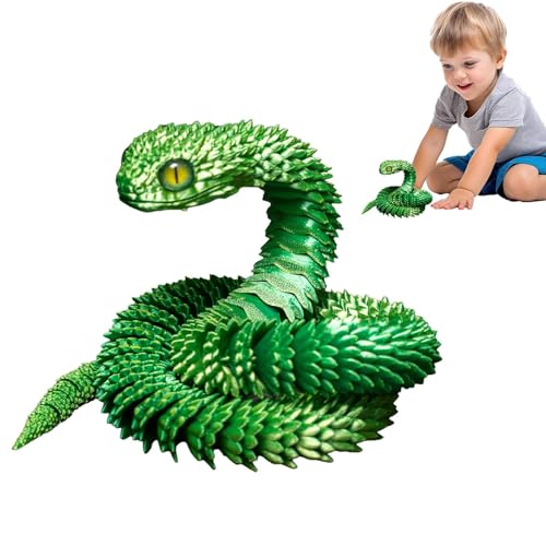 Streysisl Gedruckte Viper, bewegliche Schlangenfigur, 60 cm, Gelenktier, Kunsthandwerk für Wohnzimmer, Schlafzimmer, , Schrank, Streysisl Gedruckte Viper, bewegliche Schlangenfigur, 60 cm, Gelenktier, Kunsthandwerk für Wohnzimmer, Schlafzimmer, , Schrank, von Streysisl