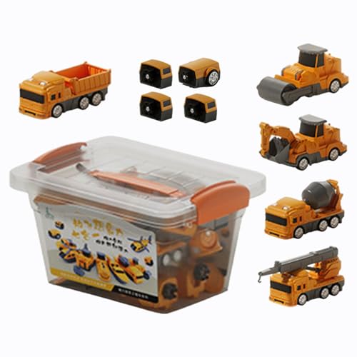 Streysisl Kinderspielfahrzeuge, zusammengebautes Spielzeugauto - Zusammengebaute magnetische Spielzeug-Baufahrzeuge - Fahrzeugblöcke, Sammelfiguren für Kinder für Schlafsaal, Wohnzimmer von Streysisl