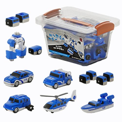 Streysisl Spielfahrzeug-Set, Spielzeug mit verwandelnden Fahrzeugen,Magnetische Kinderfahrzeuge, zusammengebautes Konstruktionsspielzeug | Fahrzeugblöcke, Sammelfiguren für Kinder für Schlafsaal, von Streysisl