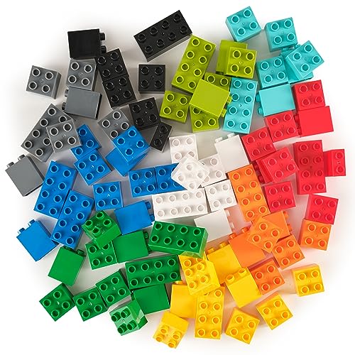 Big Briks Basic Builder Set #1 - Premium-Bausteine - kompatibel mit großen Bausteinen aller führenden Marken - nur für Steine mit großen Noppen geeignet - 84 Stück -10 Regenbogenfarben von Strictly Briks