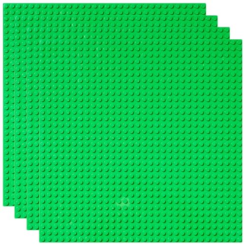 Strictly Briks - Bauplatten - 100% kompatibel mit Allen führenden Marken - Zum Bauen von Türmen, Tischen & mehr - 10 x 10“ (25,4 x 25,4 cm) - 4 Stück - Grün von Strictly Briks