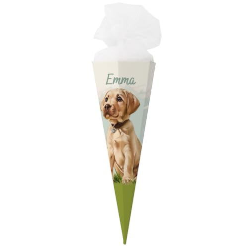 Striefchen® Tierische Zuckertüte für Schulkinder, personalisiert (Hund, 80 x 26 cm) von Striefchen