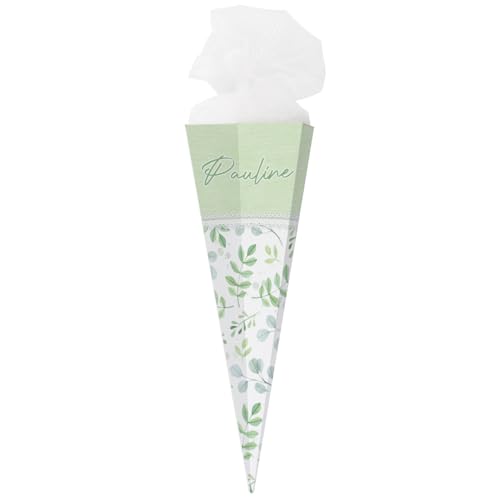 Striefchen® Zuckertüte für Mädchen Flower Edition, personalisiert (Grün, 80 x 26 cm) von Striefchen