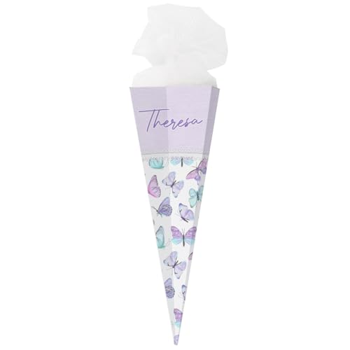 Striefchen® Zuckertüte für Mädchen Flower Edition, personalisiert (Lila, 80 x 26 cm) von Striefchen