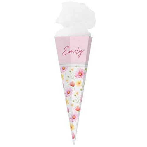 Striefchen® Zuckertüte für Mädchen Flower Edition, personalisiert (Rosa, 80 x 26 cm) von Striefchen