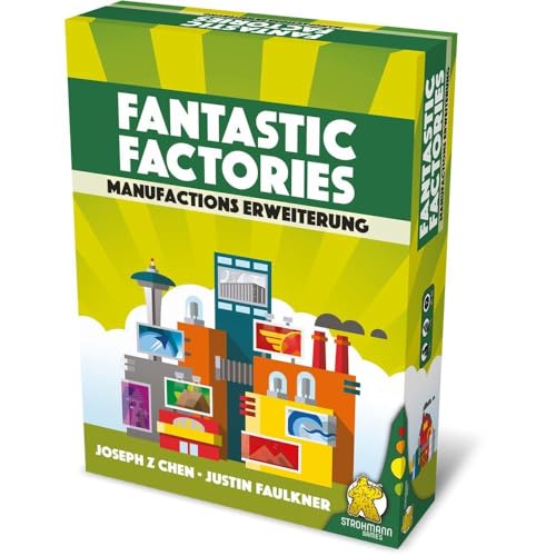 Strohmann Games, Fantastic Factories – Manufactions, Erweiterung, Familienspiel, Brettspiel, 1-5 Spieler, Ab 12+ Jahren, 45+ Minuten, Deutsch von Strohmann Games