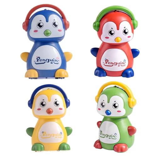 Autospielzeug für Baby, Tierpresse und Go Car Toys,Penguin -Form -Reibungsspielzeug 4 Stücke - Tier farbenfrohe Mehrzweckspiel-Set für Kinder Mädchen von Stronrive