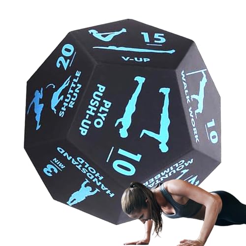 Fitness-Würfel – Trainingsgeräte Trainingswürfel mit 12 Seiten – Sport-Trainingsgerät für Damen und Herren, Sport-Trainingsgerät für Kniebeugen, Yoga, Ausfallschritte, Stretching, Liegestütze Fitness-Würfel – Trainingsgeräte Trainingswürfel mit 12 Seiten – Sport-Trainingsgerät für Damen und Herren, Sport-Trainingsgerät für Kniebeugen, Yoga, Ausfallschritte, Stretching, Liegestütze von Stronrive