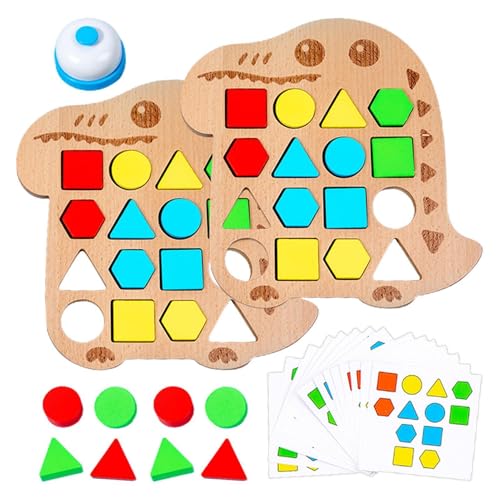 Formpuzzletafel, Formpuzzles für Kinder, Cartoon Tierdesign hölzerne Holzformen Paneele, Pädagogische Farbsortier -Board -Spielzeug -Puzzle für alle Altersherausforderungen von Stronrive