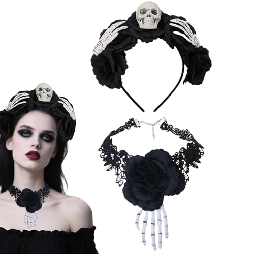 Gotisches Stirnband | Damen Haarreif Choker Halskette | Vintage-Gothic Kopfschmuck Cosplay Zubehör Für Feiertage Maskenbälle Bühnenauftritte Gotisches Stirnband | Damen Haarreif Choker Halskette | Vintage-Gothic Kopfschmuck Cosplay Zubehör Für Feiertage Maskenbälle Bühnenauftritte von Stronrive
