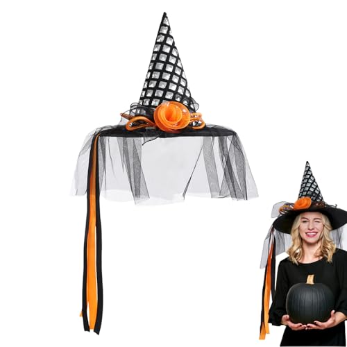 Halloween-Hexenhut | Halloween-Hexenhut mit breiter Krempe, klassisches Kostüm, Kopfbedeckung für Kinder, Outdoor, Innenbereich, Zuhause, Bar, Hof, Party, Cosplay Halloween-Hexenhut | Halloween-Hexenhut mit breiter Krempe, klassisches Kostüm, Kopfbedeckung für Kinder, Outdoor, Innenbereich, Zuhause, Bar, Hof, Party, Cosplay von Stronrive