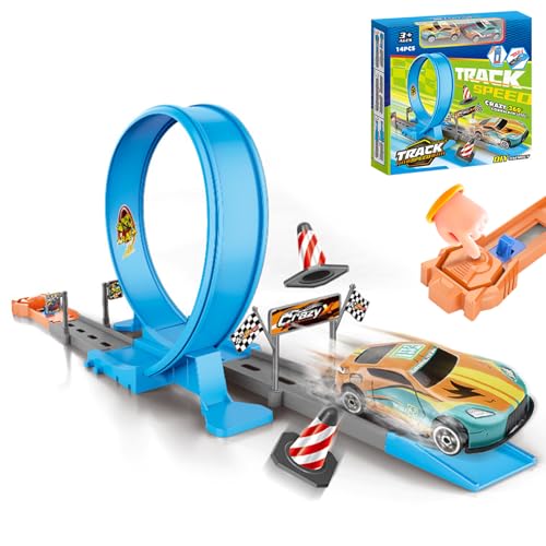 Kinder Rennstrecken Set,Baufahrzeug Spielset mit Rennbahn | Wandfahr-Kit mit 360° Drehung für Kleinkinder drinnen und draußen Geschenk Kinder Rennstrecken Set,Baufahrzeug Spielset mit Rennbahn | Wandfahr-Kit mit 360° Drehung für Kleinkinder drinnen und draußen Geschenk von Stronrive