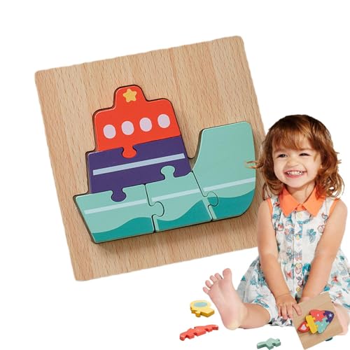 Kleinkind-Puzzles,Kleinkind-Holzpuzzles,Tierische 3D-Puzzles | -Spielzeug für 1- bis 3-Jährige, Lernpuzzles für die Feinmotorik von Kindern von Stronrive