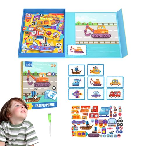 Puzzles für Kinder, Magnettafel-Puzzles | Magnetisches -Brettspiel für | Lustiges Puzzle-Spielzeug, magnetisches Puzzle-Spielzeug für Zuhause, Schule, Reisen von Stronrive