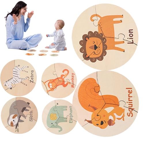 Sortieren passender Holzspielzeuge, Lernpuzzle für Kinder - Holztier-Lernpuzzle | Puzzle, Lernspielzeug, sensorisches Spielzeug für Kinder, und Mädchen von Stronrive