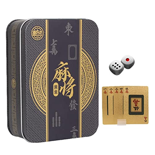 Stronrive Kartenspiel - Mahjong-Muster PVC Mattierte Kartendecks | Pokerkarten-Set, Neuheitsgeschenk, Mitbringsel für Jungen und Mädchen, Dekorationsidee von Stronrive