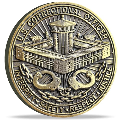 Strugglejewelry Correctional Officer Prayer Challenge Coin - Integrität, Sicherheit, Respekt, Gerechtigkeit, inspirierende Münze mit Schutzhülle von Strugglejewelry